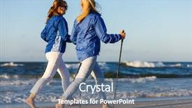  Presentation with walking nordic - PPT theme having nordic walking - active people working background and a  colored foreground