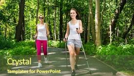  Presentation with walking nordic - PPT layouts having nordic walking - active people working background and a  colored foreground