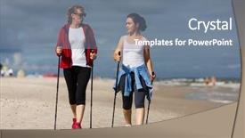  Presentation with two black women - Amazing presentation design having nordic walking - two women training backdrop and a gray colored foreground
