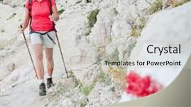 Presentation with walking trail - Theme consisting of nordic walking on red trail background and a light gray colored foreground