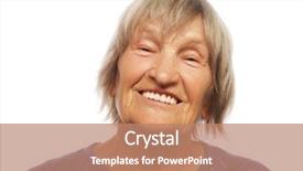  Presentation with old - PPT theme with normal - close up portrait happy old background and a coral colored foreground