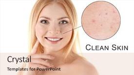  Presentation with skin care - Slide deck with normal - skin care concept young woman background and a coral colored foreground