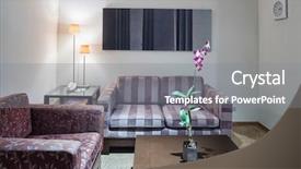  Presentation with normal - Slide deck featuring normal living room interior background and a gray colored foreground