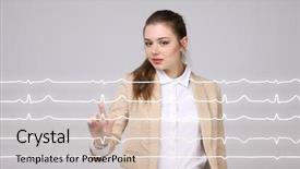  Presentation with normal - Audience pleasing theme consisting of normal sline - doctor woman working with cardiogram backdrop and a lemonade colored foreground