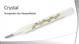  Presentation with normal - Amazing PPT theme having normal sline - thermometer isolated on the white backdrop and a  colored foreground