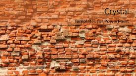  Presentation with brick wall texture - PPT layouts featuring normal sline - weathered brick wall texture background and a red colored foreground