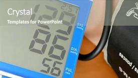  Presentation with blood pressure - PPT theme consisting of normal stress - close up blood pressure displayed background and a  colored foreground