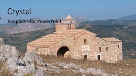  Presentation with arab - Slide set consisting of young caucasian woman having coffee in bed in the morning background and a light gray colored foreground