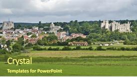  Presentation with historical west - Slide deck enhanced with normans - beautiful historical town of arundel background and a tawny brown colored foreground