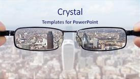  Presentation with business vision - Colorful PPT theme enhanced with normans - clear business vision concept businessman backdrop and a sky blue colored foreground