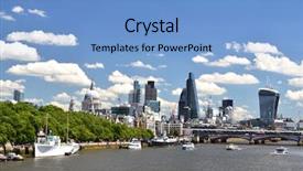  Presentation with cameroon river - Cool new PPT theme with normans - london across thames river backdrop and a light blue colored foreground