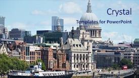  Presentation with london - PPT theme with normans - london from waterloo bridge background and a light blue colored foreground