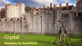  Presentation with castle wall - Audience pleasing presentation theme consisting of normans - outer curtain wall and dry backdrop and a tawny brown colored foreground