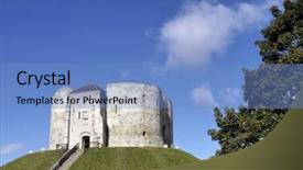  Presentation with postcard - Cool new presentation design with normans - postcard view of cliffords tower backdrop and a teal colored foreground