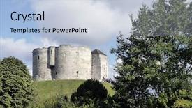 Presentation with postcard - Colorful presentation enhanced with normans - postcard view of cliffords tower backdrop and a light blue colored foreground