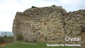  Presentation with england - Amazing PPT theme having normans - remains of the norman castle backdrop and a violet colored foreground