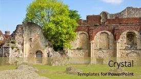  Presentation with england - Cool new PPT layouts with normans - ruin grounds of st augustine's backdrop and a yellow colored foreground