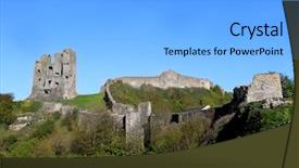  Presentation with keep calm terminal - Colorful PPT theme enhanced with normans - scarborough castle norman keep north backdrop and a light gray colored foreground