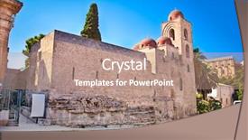  Presentation with byzantine - Beautiful presentation theme featuring normans - st john of the hermits backdrop and a coral colored foreground