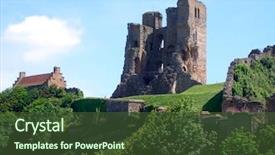 Presentation with view of kerak castle crusader - Presentation theme having normans - view of scarborough's norman castle background and a tawny brown colored foreground