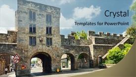  Presentation with yorkshire moor - Theme consisting of normans - york in yorkshire uk background and a light blue colored foreground