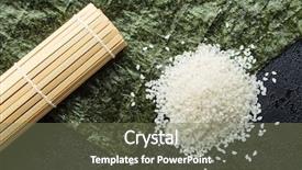  Presentation with rice husk from green starts - Beautiful slide set featuring noro - green nori sheet rice backdrop and a violet colored foreground