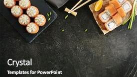  Presentation with philadelphia - Theme with noro - nori maki philadelphia sushi rolls background and a dark gray colored foreground