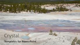  Presentation with yellowstone - Presentation theme having norris-geyser-basin background and a light gray colored foreground