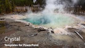  Presentation with yellowstone - Audience pleasing PPT theme consisting of norris-geyser-basin backdrop and a tawny brown colored foreground