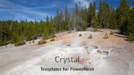  Presentation with yellowstone - Cool new presentation theme with norris-geyser-basin backdrop and a soft green colored foreground