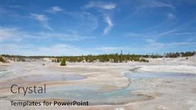  Presentation with yellowstone - Amazing slides having norris-geyser-basin backdrop and a light gray colored foreground