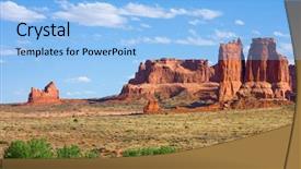  Presentation with arches national park - Slide set consisting of norte america - arches national park utah background and a light blue colored foreground