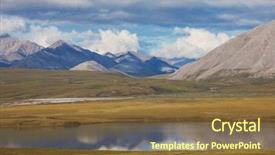  Presentation with tundra - Audience pleasing PPT layouts consisting of norte america - river in tundra on alaska backdrop and a tawny brown colored foreground