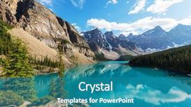  Presentation with america canada - PPT theme having north america - beautiful moraine lake in banff background and a teal colored foreground