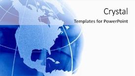  Presentation with north america - PPT theme enhanced with north america - glass globe background and a white colored foreground