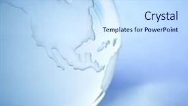  Presentation with north america - Presentation theme having north america - glass world background and a sky blue colored foreground