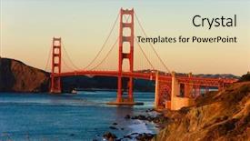  Presentation with sunset beach - PPT theme consisting of north america - golden gate bridge from baker background and a lemonade colored foreground