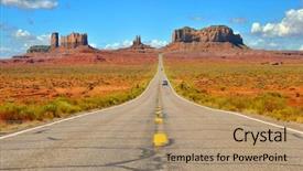  Presentation with north america - Amazing presentation theme having north america - highway 163 approaching monument valley backdrop and a coral colored foreground