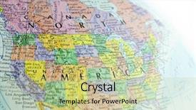  Presentation with green earth world globe map - Presentation theme enhanced with north america - macro globe map detail background and a mint green colored foreground