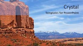  Presentation with rock - Slide deck with north america - red rock canyons and snow background and a light blue colored foreground