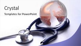  Presentation with north america - Beautiful presentation design featuring north america - stethoscope next to glass globe backdrop and a white colored foreground