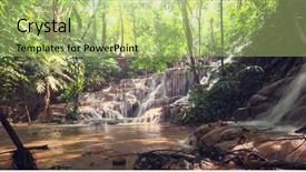  Presentation with mexico - Presentation theme featuring north america - waterfall in jungle mexico background and a mint green colored foreground