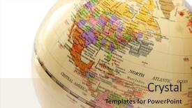  Presentation with america canada - Presentation with north america map - globe with the image background and a coral colored foreground