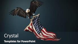  Presentation with american flag - Slide deck consisting of north-american-bald-eagle and a tawny brown colored foreground