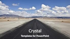  Presentation with airport runway - Cool new presentation theme with north american desert airport runway backdrop and a dark gray colored foreground