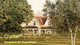  Presentation with old farm - Cool new slide deck with north american style old farm backdrop and a tawny brown colored foreground