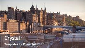  Presentation with hill station - Presentation design with north bridge waverley railway station background and a violet colored foreground