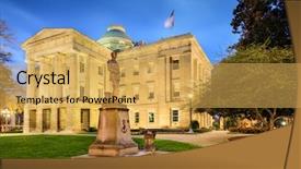  Presentation with north carolina - Slide set with north carolina state capitol background and a yellow colored foreground