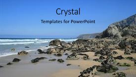  Presentation with beach rocks - Colorful theme enhanced with needs for a relaxing vacation backdrop and a coral colored foreground.