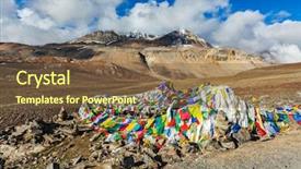  Presentation with buddhist prayer flags - Cool new presentation theme with north east inida - buddhist prayer flags lungta backdrop and a tawny brown colored foreground